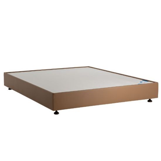 Picture of MasterBed Wooden Bed Base Leather Brown